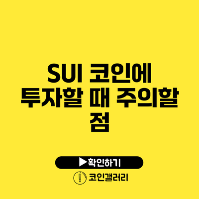 SUI 코인에 투자할 때 주의할 점