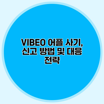 VIBEO 어플 사기, 신고 방법 및 대응 전략