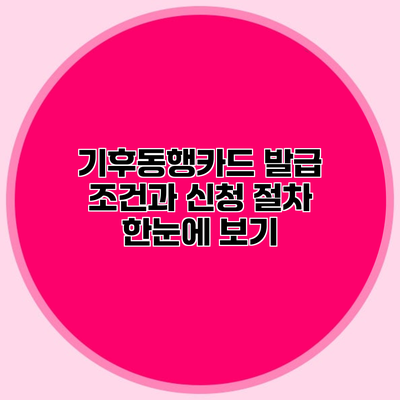 기후동행카드 발급 조건과 신청 절차 한눈에 보기