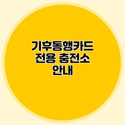 기후동행카드 전용 충전소 안내