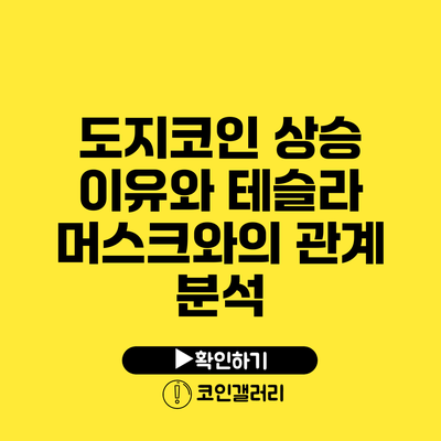 도지코인 상승 이유와 테슬라 머스크와의 관계 분석