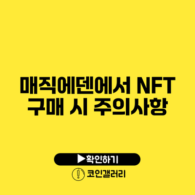 매직에덴에서 NFT 구매 시 주의사항