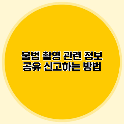 불법 촬영 관련 정보 공유 신고하는 방법