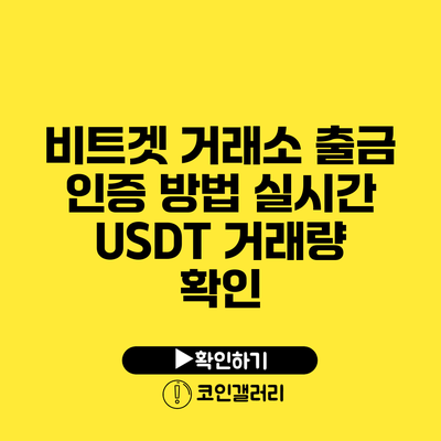 비트겟 거래소 출금 인증 방법: 실시간 USDT 거래량 확인