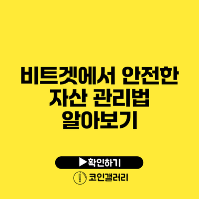 비트겟에서 안전한 자산 관리법 알아보기