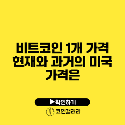 비트코인 1개 가격: 현재와 과거의 미국 가격은?