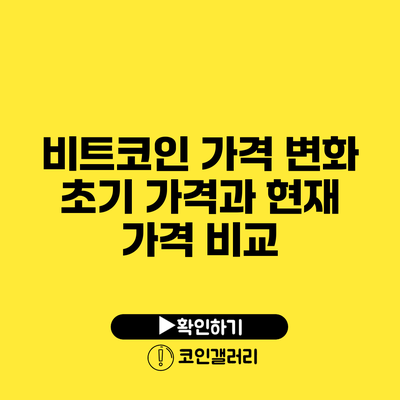 비트코인 가격 변화: 초기 가격과 현재 가격 비교
