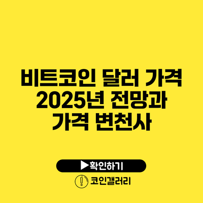 비트코인 달러 가격: 2025년 전망과 가격 변천사