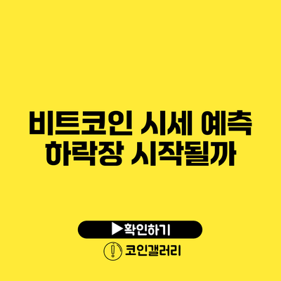 비트코인 시세 예측: 하락장 시작될까?