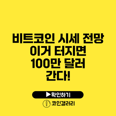 비트코인 시세 전망: 이거 터지면 100만 달러 간다!