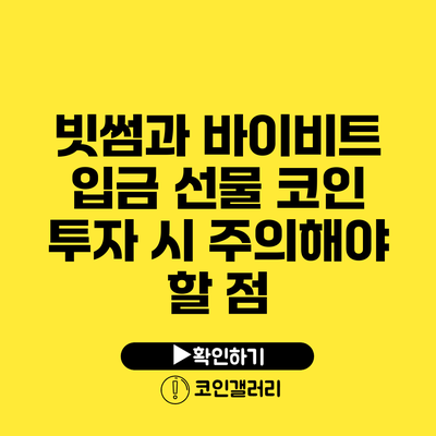 빗썸과 바이비트 입금: 선물 코인 투자 시 주의해야 할 점