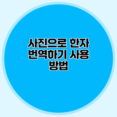 사진으로 한자 번역하기 사용 방법