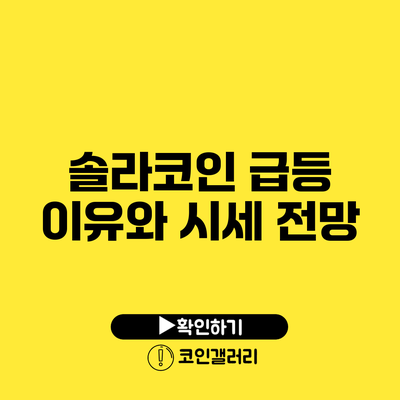 솔라코인 급등 이유와 시세 전망