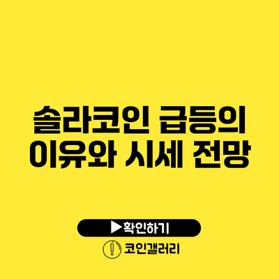 솔라코인 급등의 이유와 시세 전망