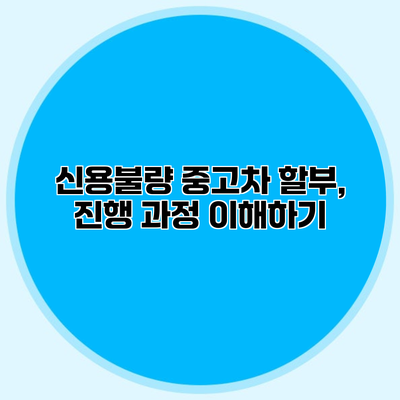 신용불량 중고차 할부, 진행 과정 이해하기