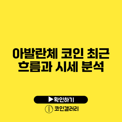 아발란체 코인 최근 흐름과 시세 분석