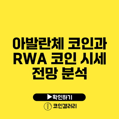 아발란체 코인과 RWA 코인 시세 전망 분석