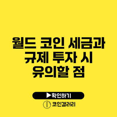 월드 코인 세금과 규제: 투자 시 유의할 점