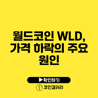 월드코인 WLD, 가격 하락의 주요 원인