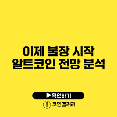 이제 불장 시작? 알트코인 전망 분석