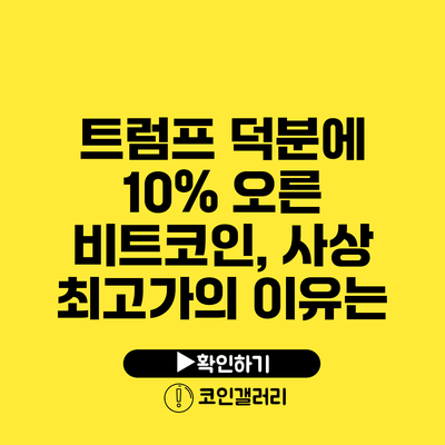 트럼프 덕분에 10% 오른 비트코인, 사상 최고가의 이유는?