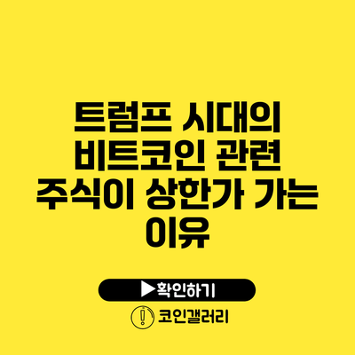 트럼프 시대의 비트코인 관련 주식이 상한가 가는 이유