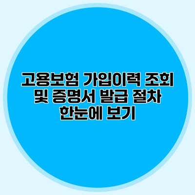 고용보험 가입이력 조회 및 증명서 발급 절차 한눈에 보기