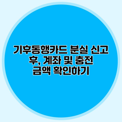 기후동행카드 분실 신고 후, 계좌 및 충전 금액 확인하기