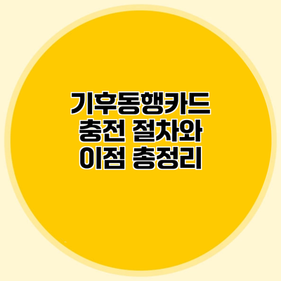 기후동행카드 충전 절차와 이점 총정리