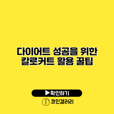 다이어트 성공을 위한 칼로커트 활용 꿀팁