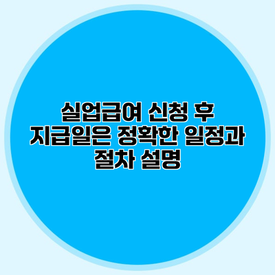 실업급여 신청 후 지급일은? 정확한 일정과 절차 설명