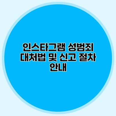 인스타그램 성범죄 대처법 및 신고 절차 안내