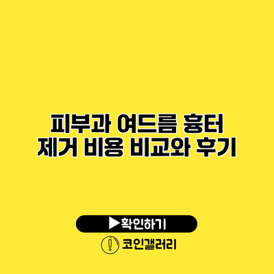 피부과 여드름 흉터 제거 비용 비교와 후기