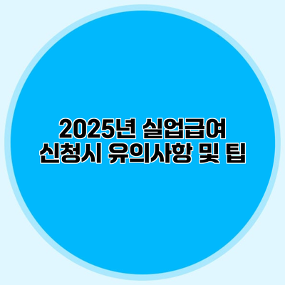 2025년 실업급여 신청시 유의사항 및 팁