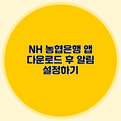 NH 농협은행 앱 다운로드 후 알림 설정하기