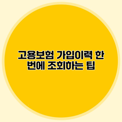 고용보험 가입이력 한 번에 조회하는 팁