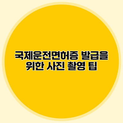 국제운전면허증 발급을 위한 사진 촬영 팁