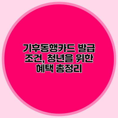 기후동행카드 발급 조건, 청년을 위한 혜택 총정리