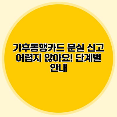 기후동행카드 분실 신고 어렵지 않아요! 단계별 안내