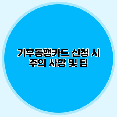 기후동행카드 신청 시 주의 사항 및 팁