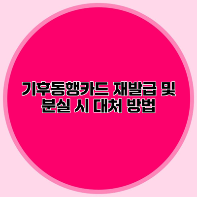 기후동행카드 재발급 및 분실 시 대처 방법