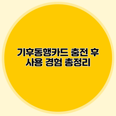 기후동행카드 충전 후 사용 경험 총정리