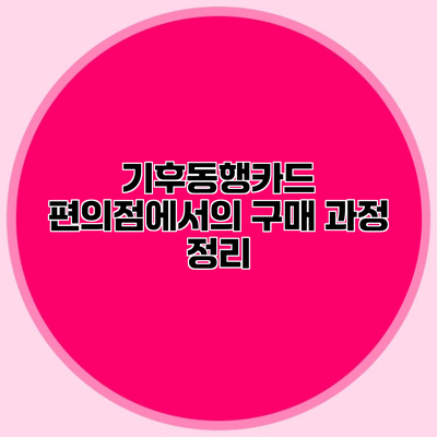 기후동행카드 편의점에서의 구매 과정 정리