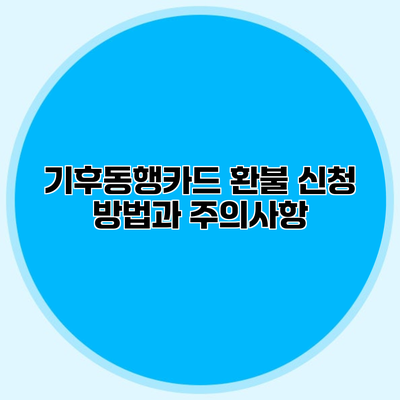 기후동행카드 환불 신청 방법과 주의사항