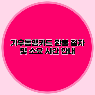 기후동행카드 환불 절차 및 소요 시간 안내