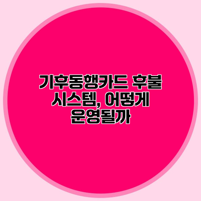 기후동행카드 후불 시스템, 어떻게 운영될까?