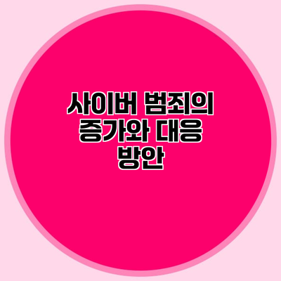 사이버 범죄의 증가와 대응 방안