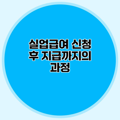 실업급여 신청 후 지급까지의 과정