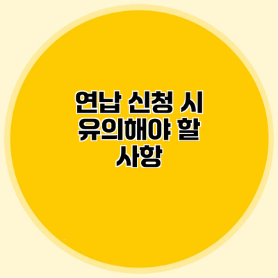 연납 신청 시 유의해야 할 사항