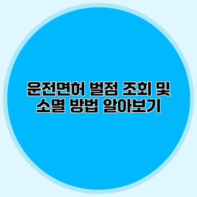 운전면허 벌점 조회 및 소멸 방법 알아보기